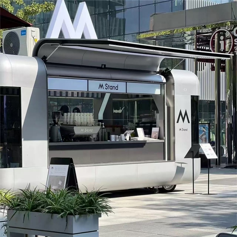 New Mobile Fast Food Vending Trailer Truck Mobile Kitchen Bbq Coffee Hot Dog Pizza Cart Food Trailer 4