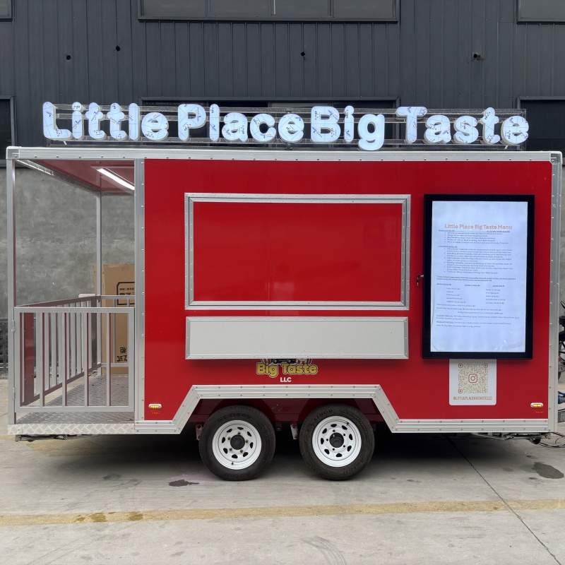 Custom Size Street Mobile Kitchen Pizza Concession Bar Food Trailer Tacos Truck Restaurant Fast Food Cart Kiosk Bbq Food Truck 3