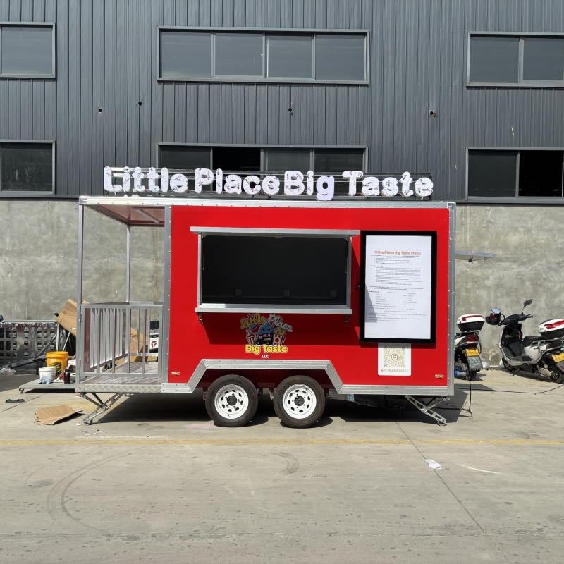 Custom Size Street Mobile Kitchen Pizza Concession Bar Food Trailer Tacos Truck Restaurant Fast Food Cart Kiosk Bbq Food Truck 4