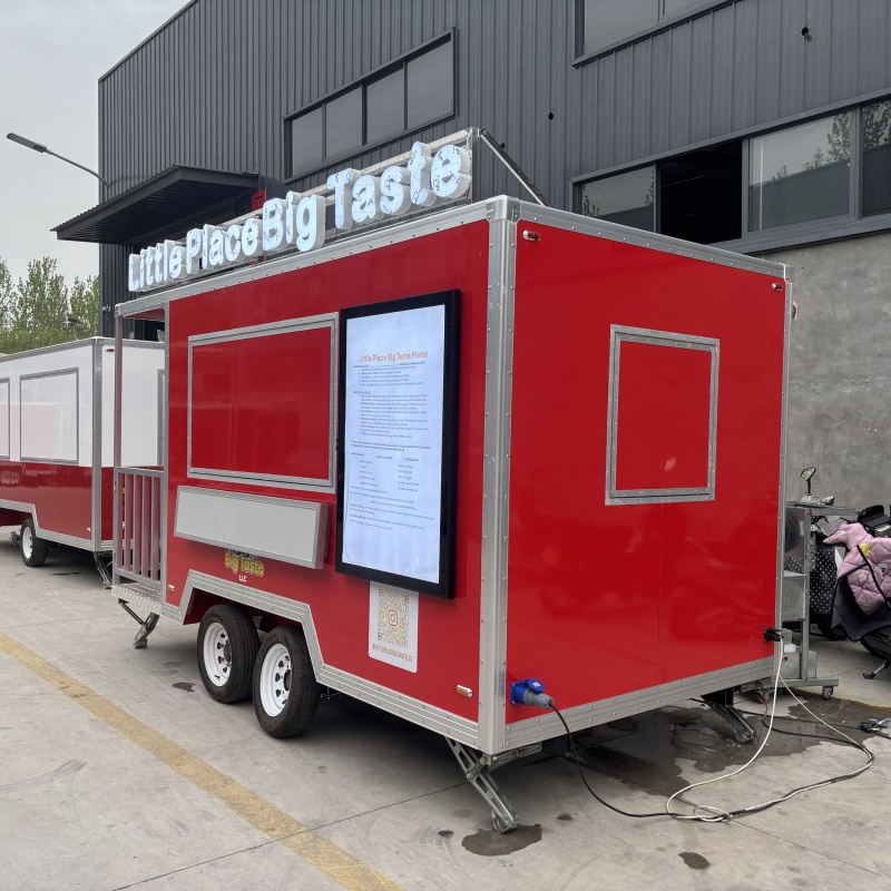 Custom Size Street Mobile Kitchen Pizza Concession Bar Food Trailer Tacos Truck Restaurant Fast Food Cart Kiosk Bbq Food Truck 7