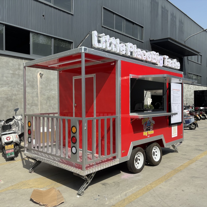 Custom Size Street Mobile Kitchen Pizza Concession Bar Food Trailer Tacos Truck Restaurant Fast Food Cart Kiosk Bbq Food Truck 8