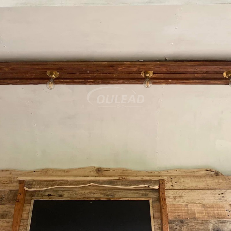 Remorque de nourriture vintage blanche personnalisée | Wood - Intérieur fini & Fabricant de chariot de vente auvent pliant 4