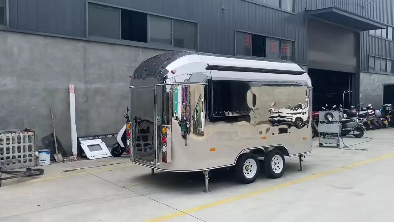Custom Mirror - Finished Stainless Steel Food Trailer | Full Stainless Interior Vending Cart Manufacturer 1