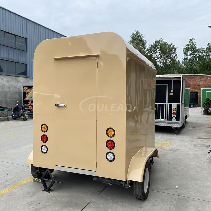 Bois beige personnalisé - remorque alimentaire lambrissée | Fabricant de chariots de vente mobile vintage 9