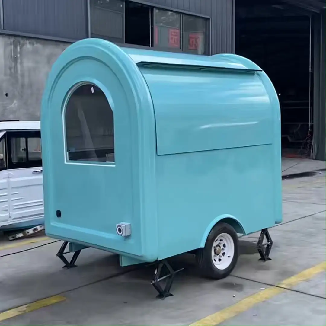 Tiffany Blue Blue Vintage Curved Food Trailer | Fabricante de carros de venta móvil 1