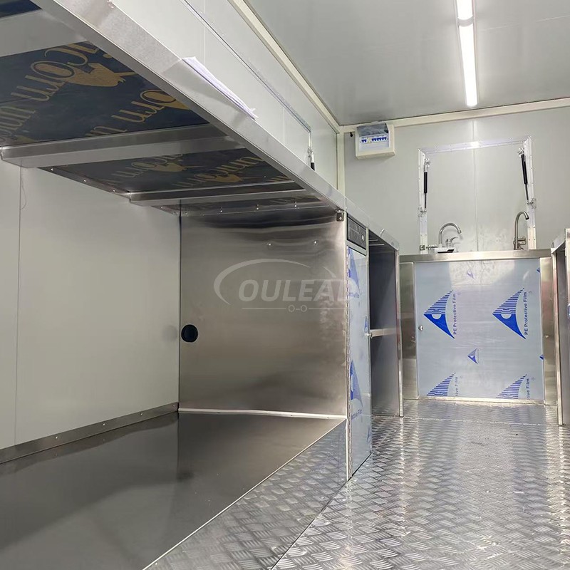 Tráiler de comida verde menta personalizado | Ventana única para la ventana del carro de venta móvil del carrito 4
