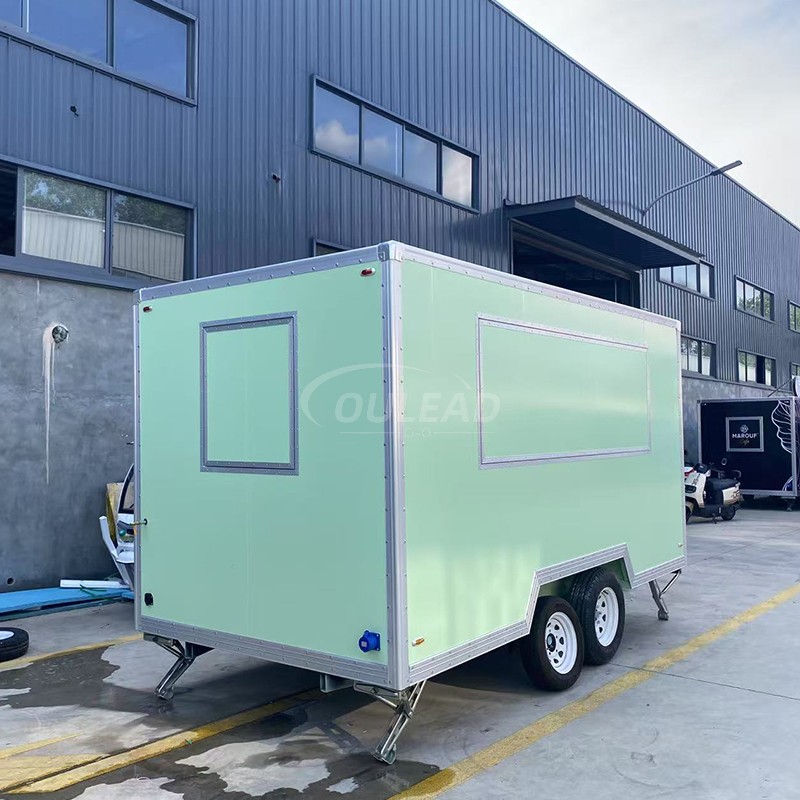 Tráiler de comida verde menta personalizado | Ventana única para la ventana del carro de venta móvil del carrito 6