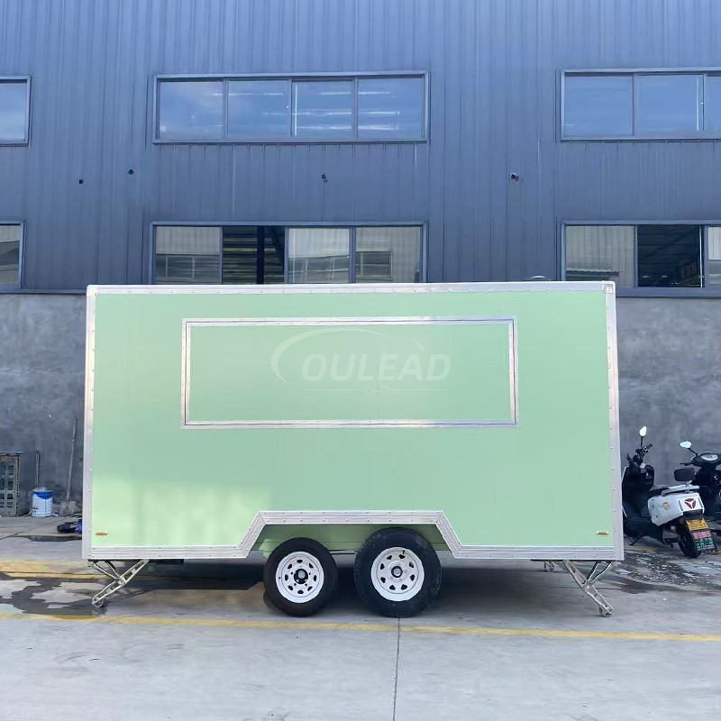 Tráiler de comida verde menta personalizado | Ventana única para la ventana del carro de venta móvil del carrito 7