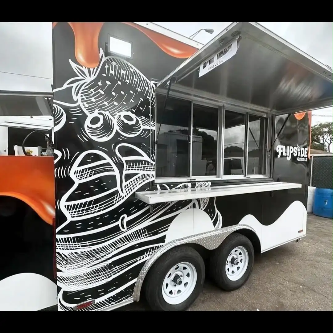 Monochrome Graffiti - Art Dual - Axle Food Trailer 1