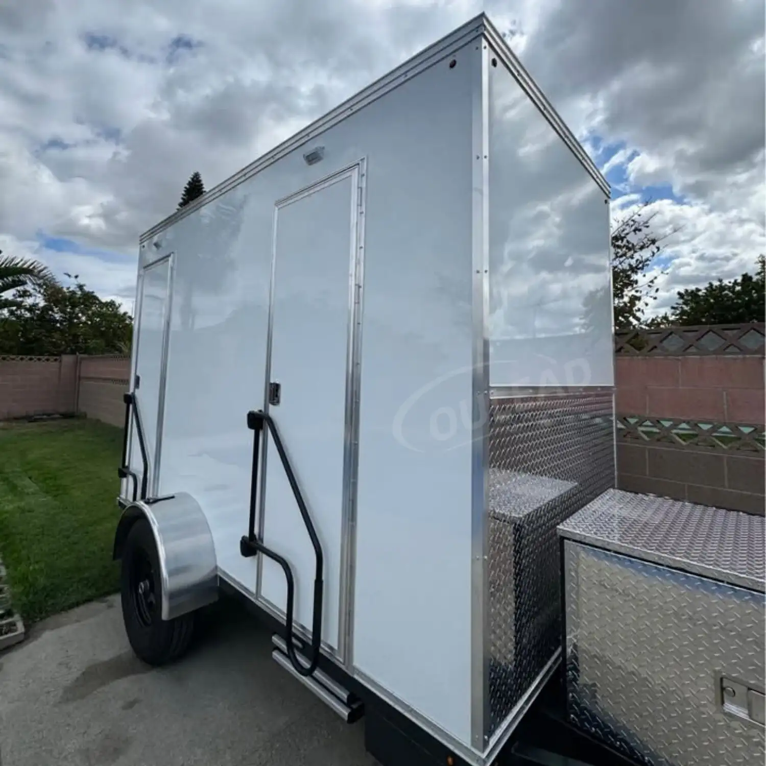 Luxury Mobile Restroom Trailer Portable Toilet with Sink for Events 1