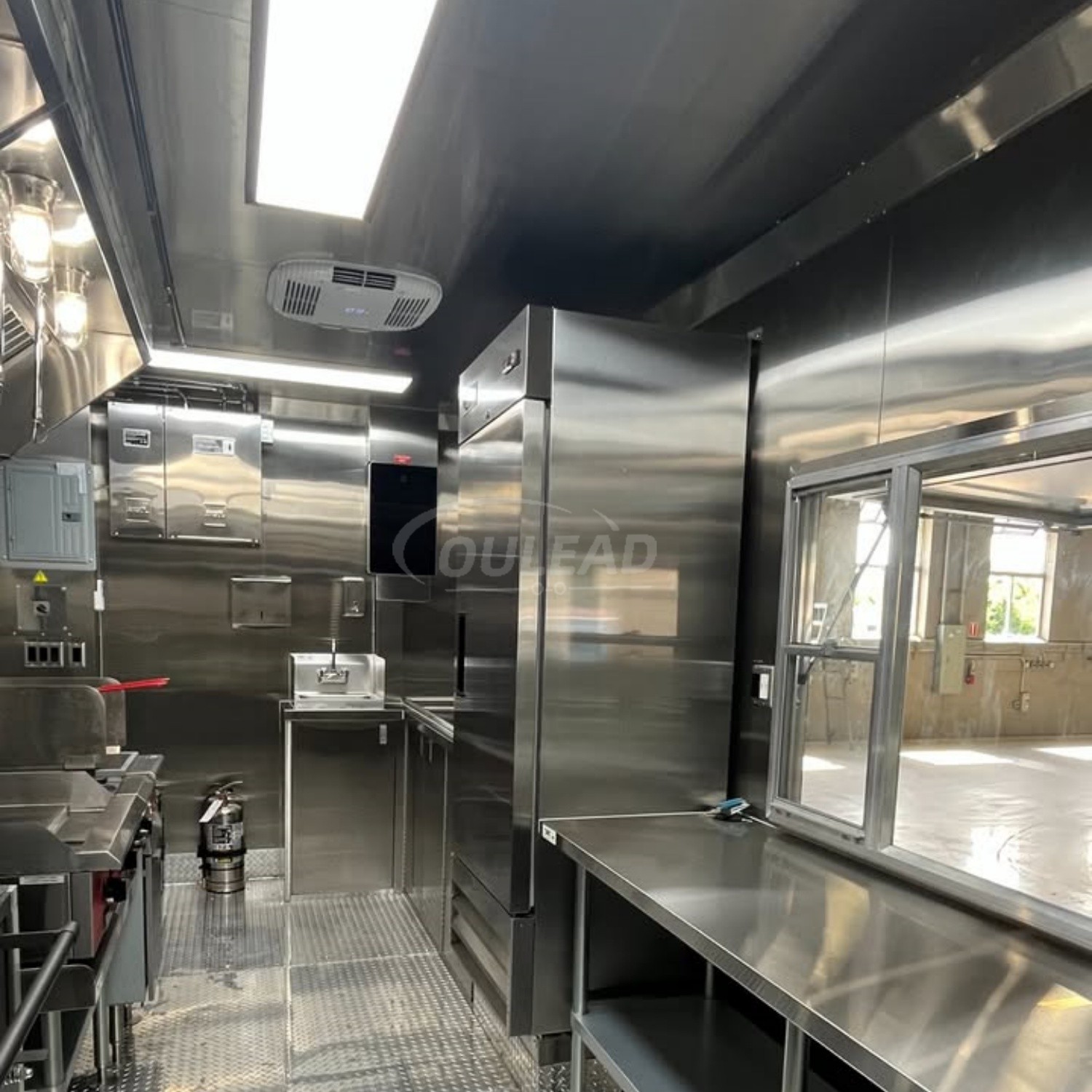 Remorque alimentaire noire moderne | Cuisine mobile industrielle | Unité de restauration 2