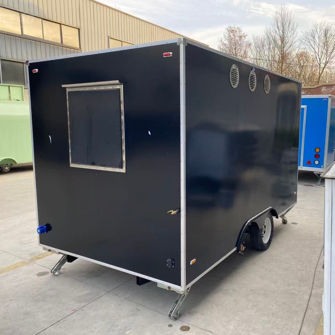 Black Dual - Axle Food Trailer with Large Serving Window for Practical Mobile Catering 11