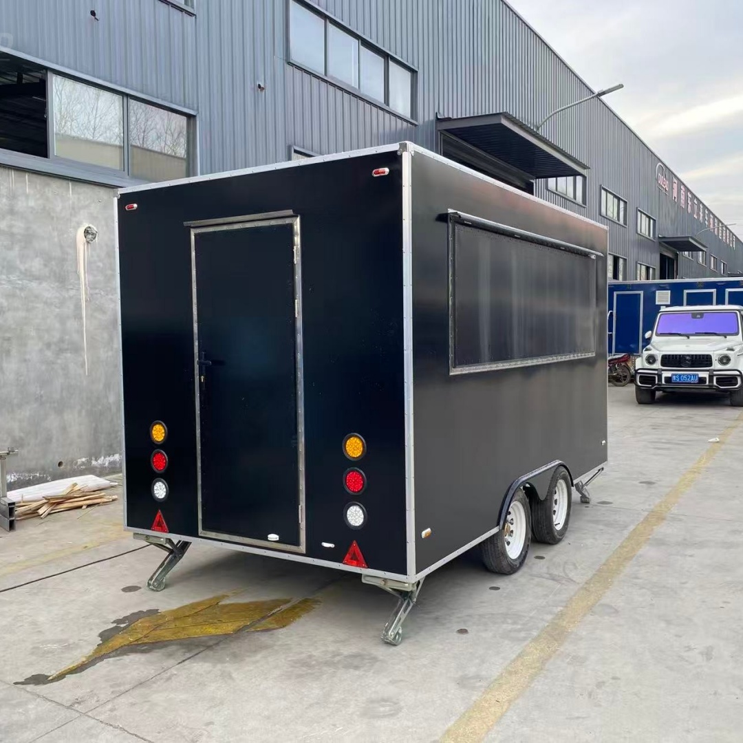 Black Dual - Axle Food Trailer with Large Serving Window for Practical Mobile Catering 9