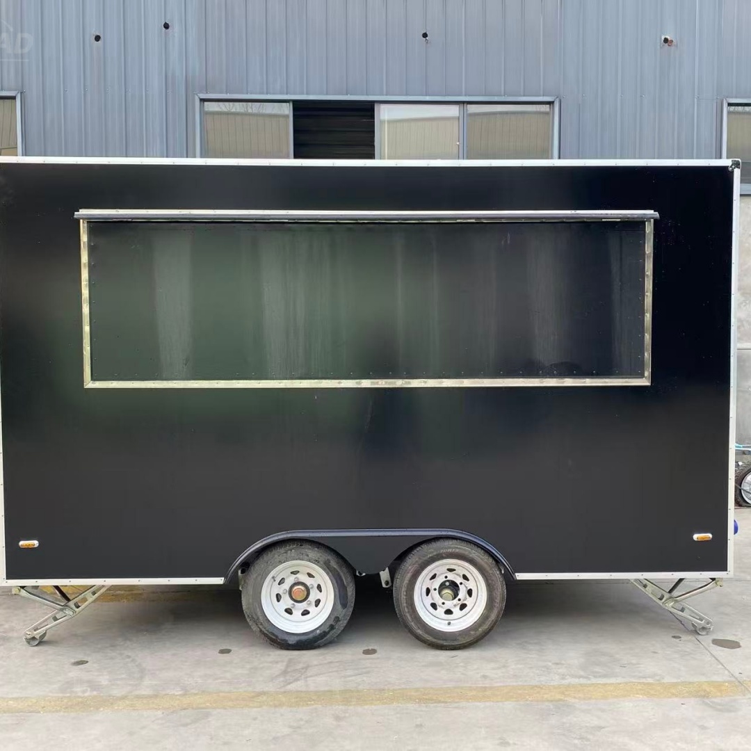 Black Dual - Axle Food Trailer with Large Serving Window for Practical Mobile Catering 8