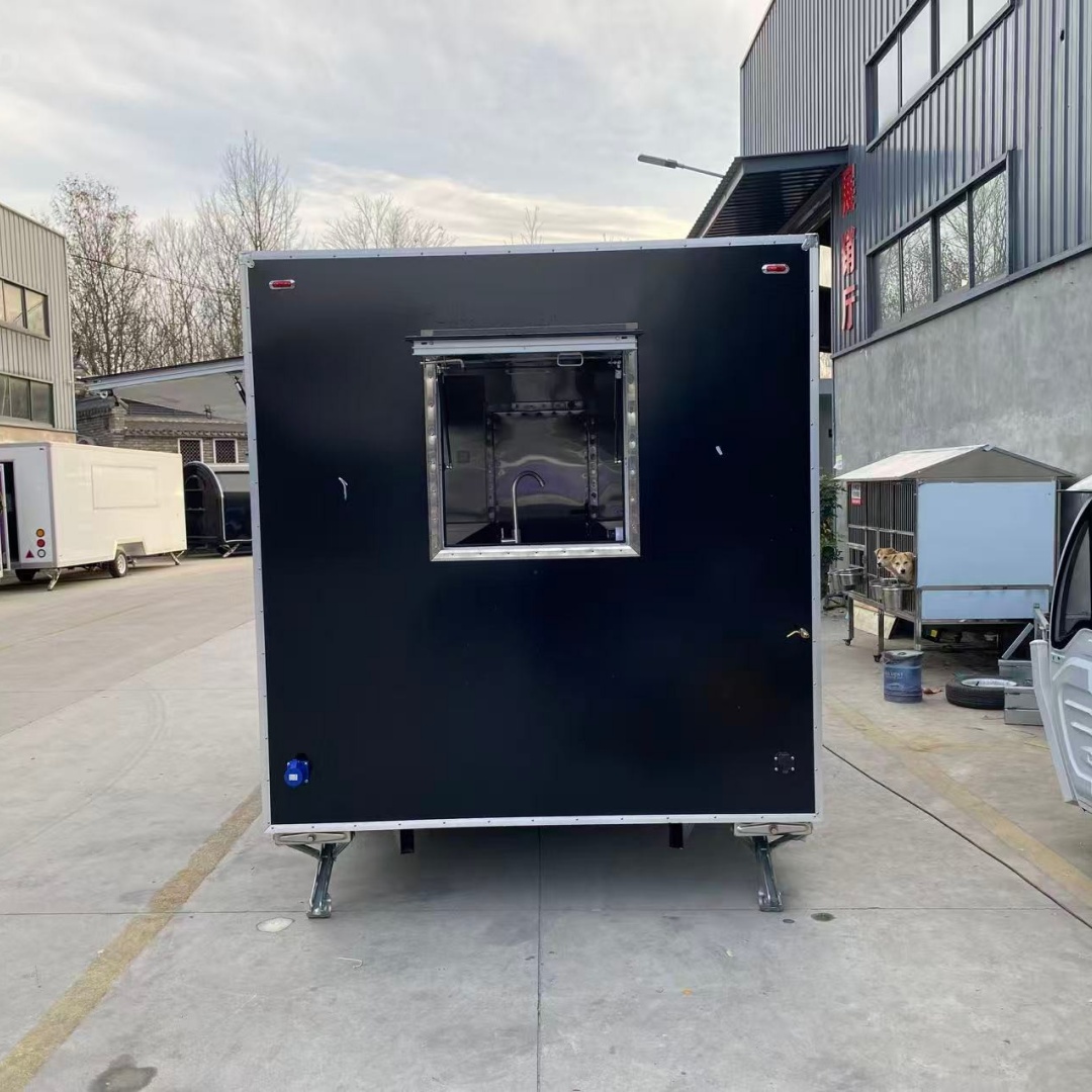 Black Dual - Axle Food Trailer with Large Serving Window for Practical Mobile Catering 3