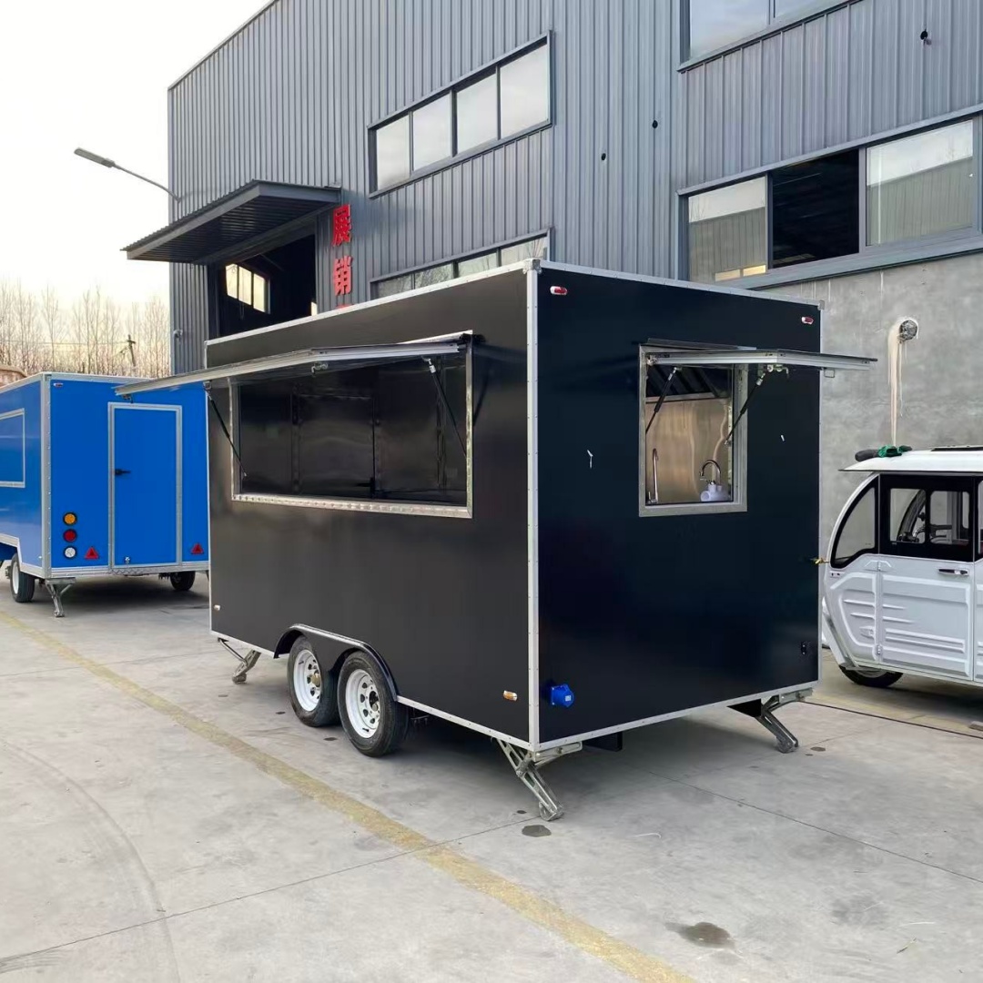 Black Dual - Axle Food Trailer with Large Serving Window for Practical Mobile Catering 2