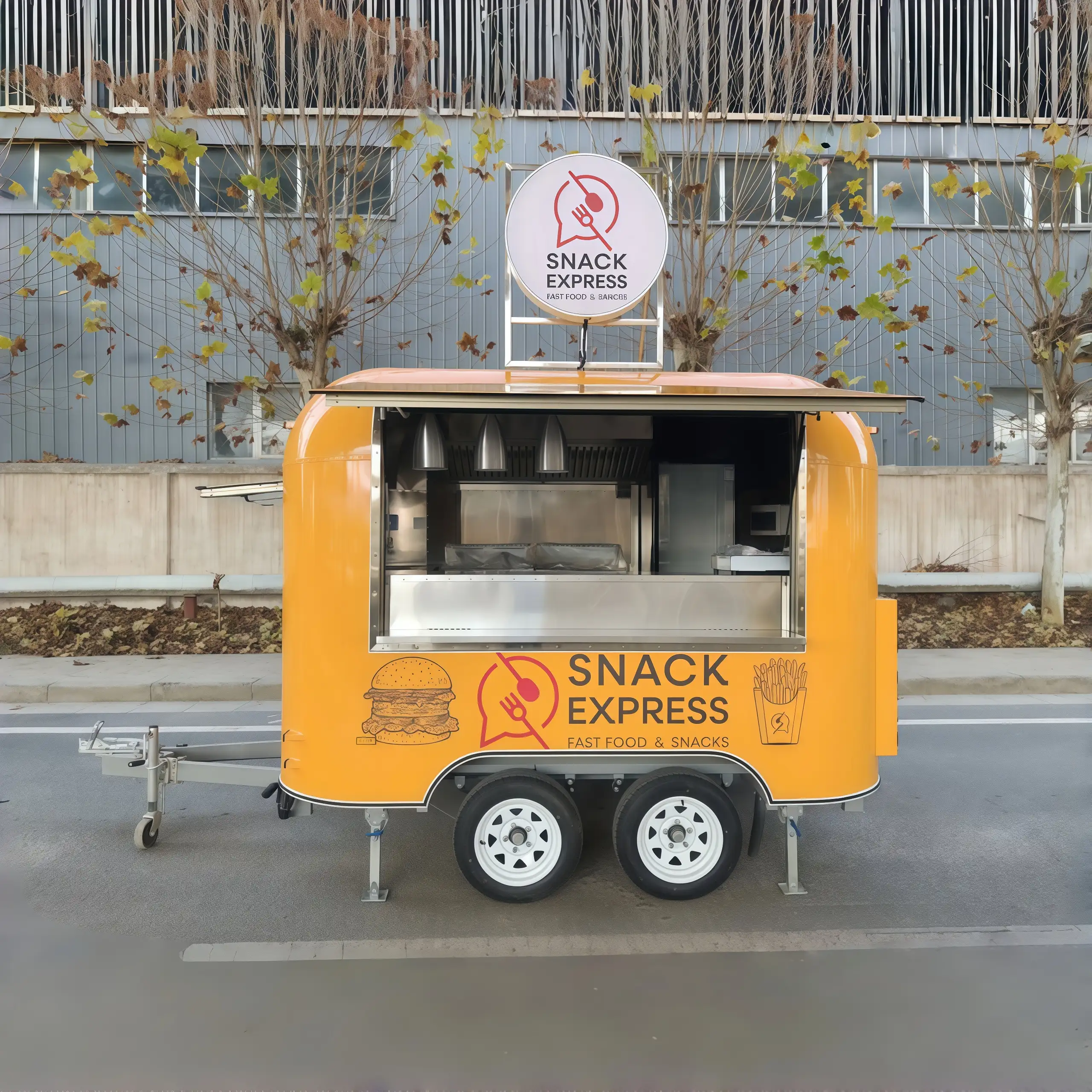 Street Food Truck Ice Cream Food Cart Mobile Coffee Truck Food Trailer with Full Kitchen Equipment 1