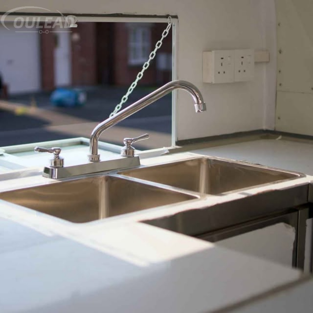 Mini Food Trailer for Sale with Serving Window and Sink 9