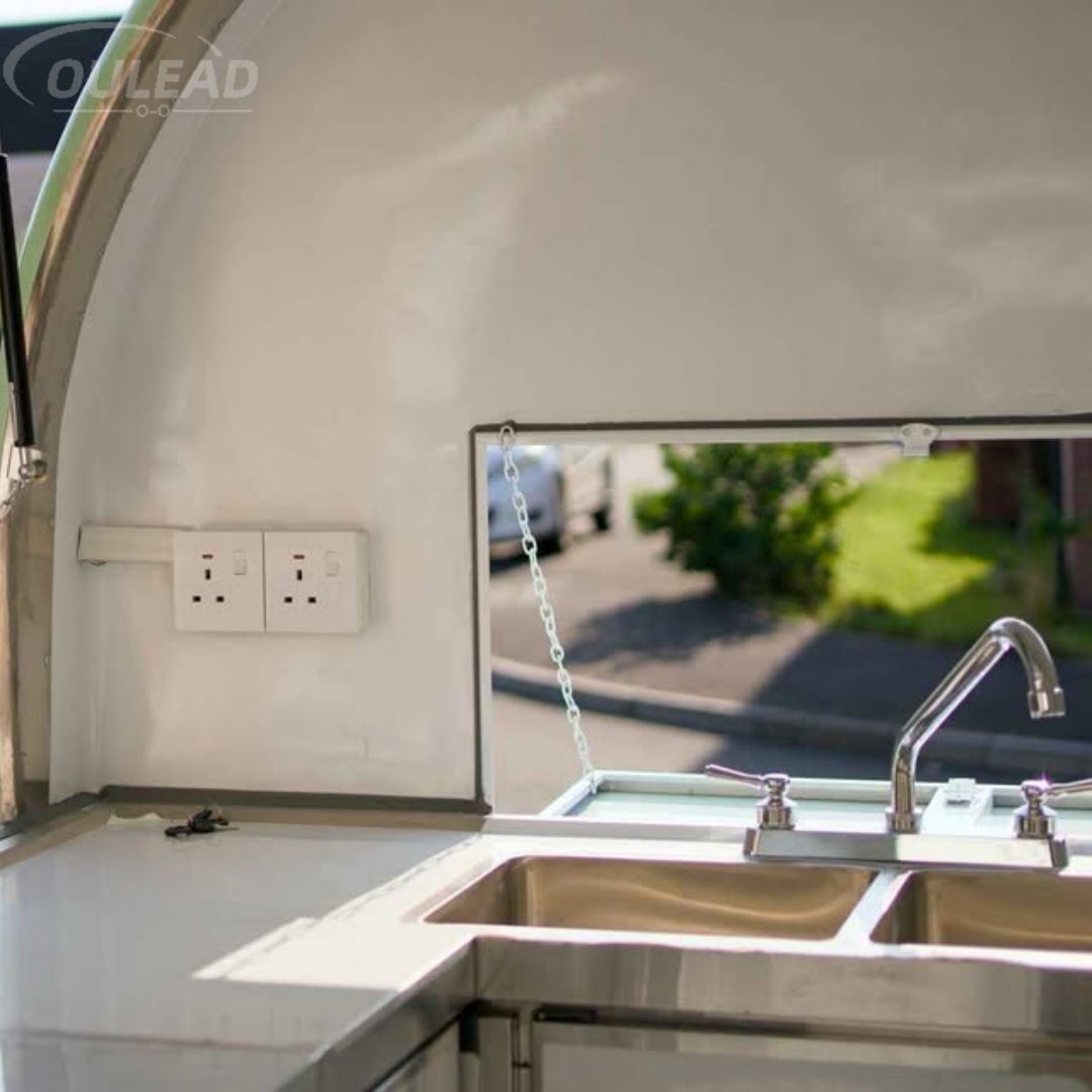Mini Food Trailer for Sale with Serving Window and Sink 8