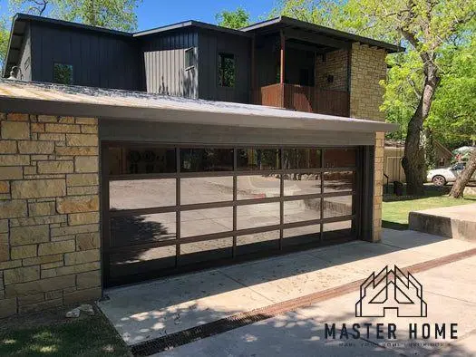 Aluminum Alloy Tinted Glass Black Mirror Sectional Panel Garage Door 1