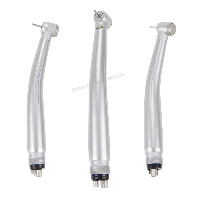 Pieza de mano dental de alta velocidad, adaptador de 2/4 orificios, movimiento de cojinete cerámico, pulverizador LED de tres puntos 1