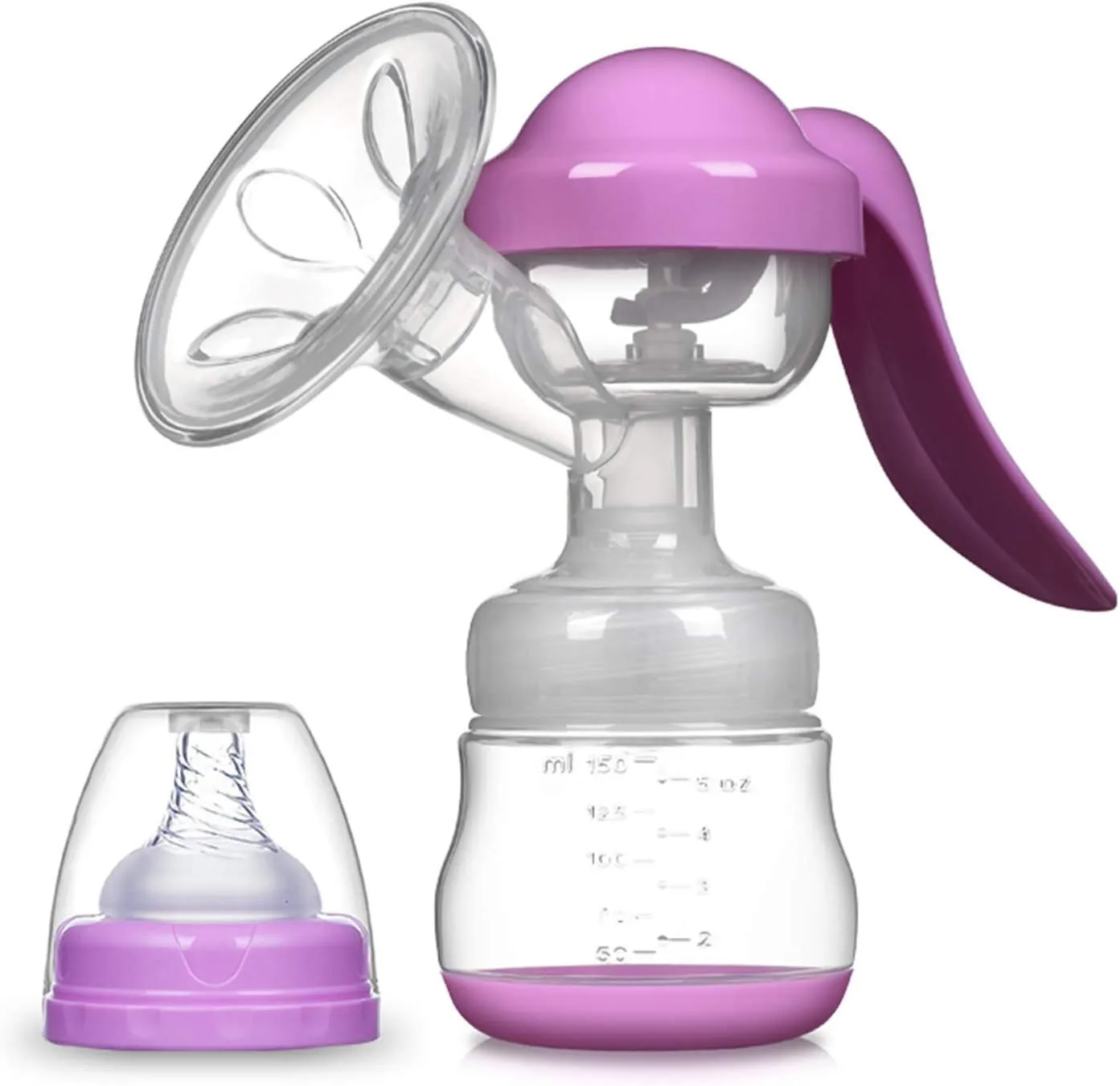 RY-MX09 High Quality Silicone Plastic Manual Massage Cordless Sucker Milk Saver Breastfeeding Collector Extractor Manual Breast Pump 1
