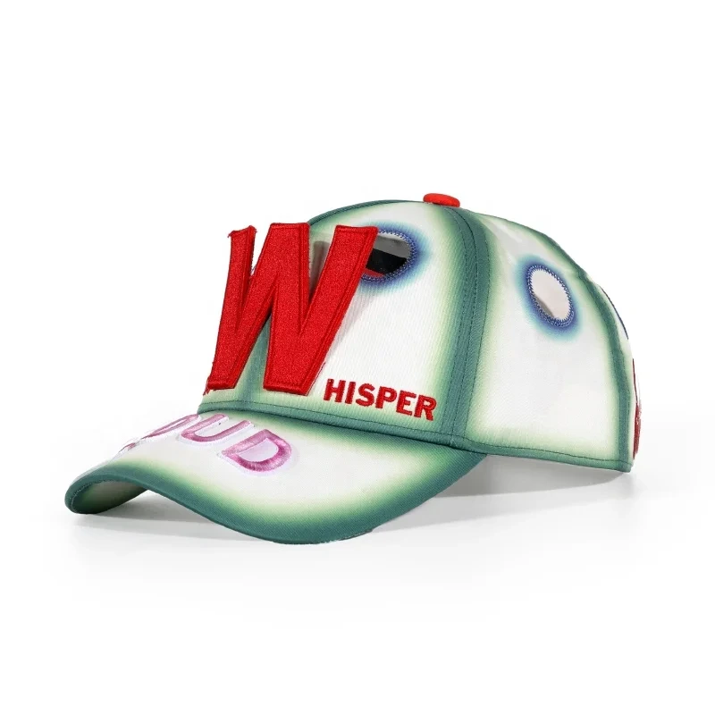 Gorra de béisbol de cuero ajustable con lentejuelas bordadas y apliques personalizados 1