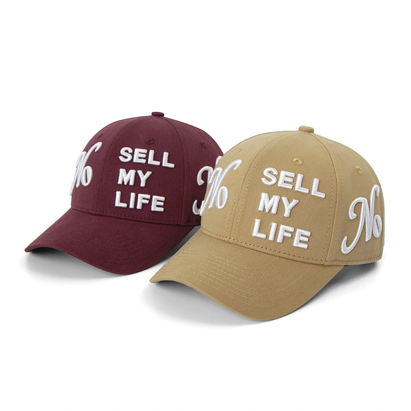 Gorra de béisbol con 6 paneles y letras bordadas en 3D 1