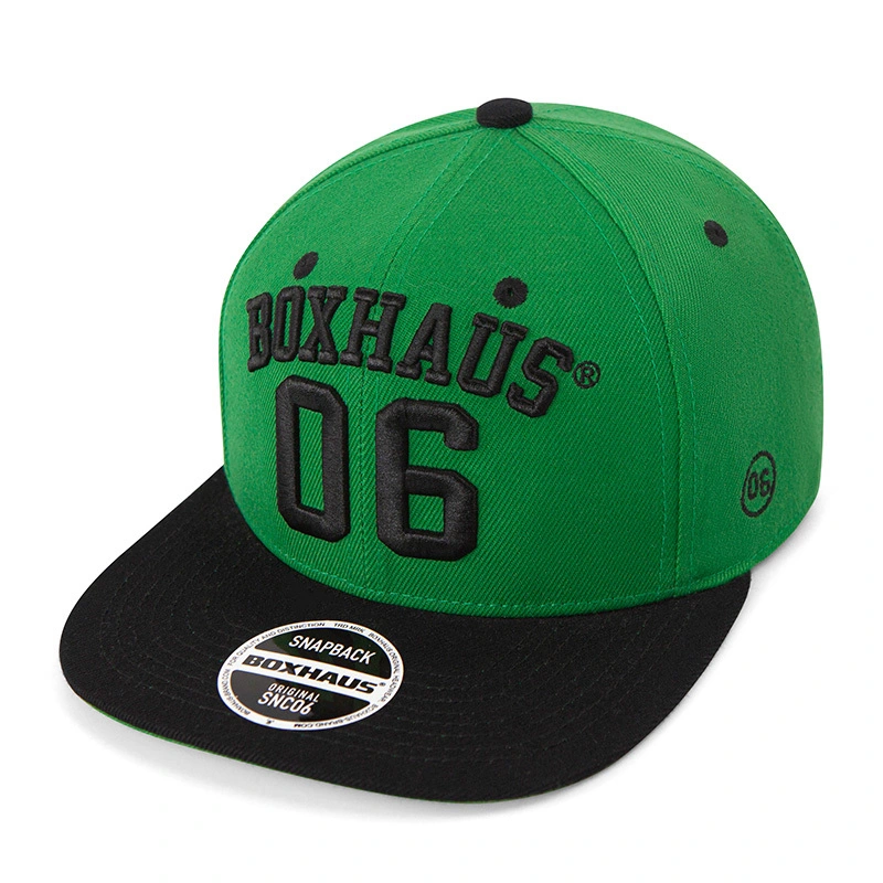 3D-gestickte grüne Snapback-Kappe, 6 Panel-Hut mit flacher Krempe, Snapback-Kappen, Baseball-Mützen 1