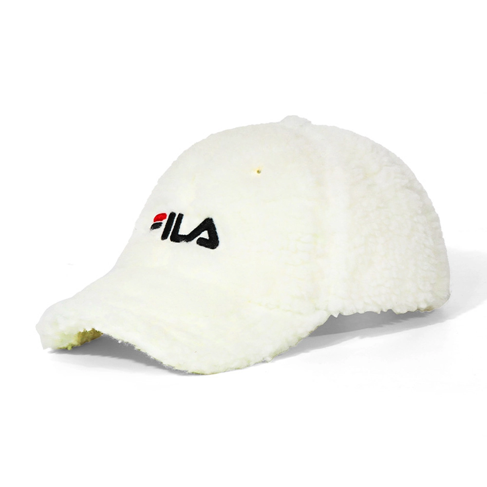 Frühlingsweiße Pelz-6-Panel-Baseballkappe mit verstellbarer Stickerei 1