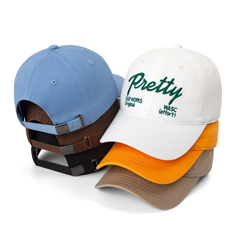 six-panel Cotton Unstructured Embroidered Letter curved peak Baseball Cap 1