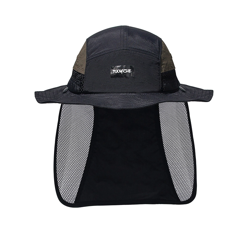 야외 사파리 어부 모자 여름 태양 목 플랩 Boonie 버킷 모자 1