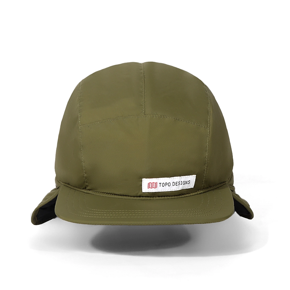 Outdoor Ski camp foldable Ear flap 5 panel Fitted Warm Puffer Flight Cap 1