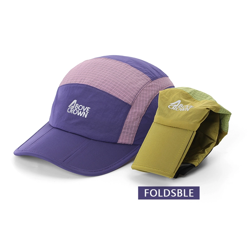 Foldable Curved brim lightweight quick-dry 5 panel Ripstop sport camp hat 1