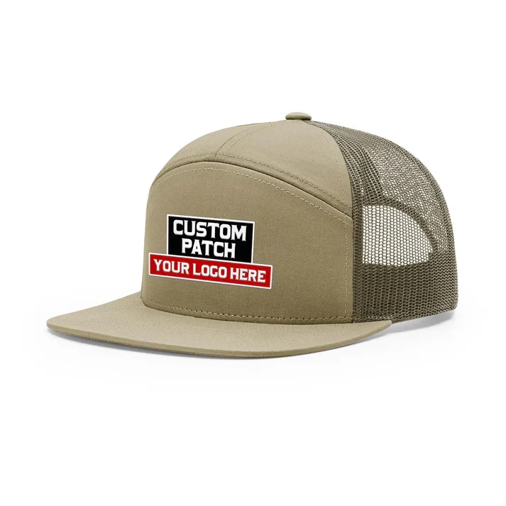 Custom Patch Richardson 168 7-Panel Trucker Hat Mesh Flache Snapback-Kappe mit hohem Profil 1