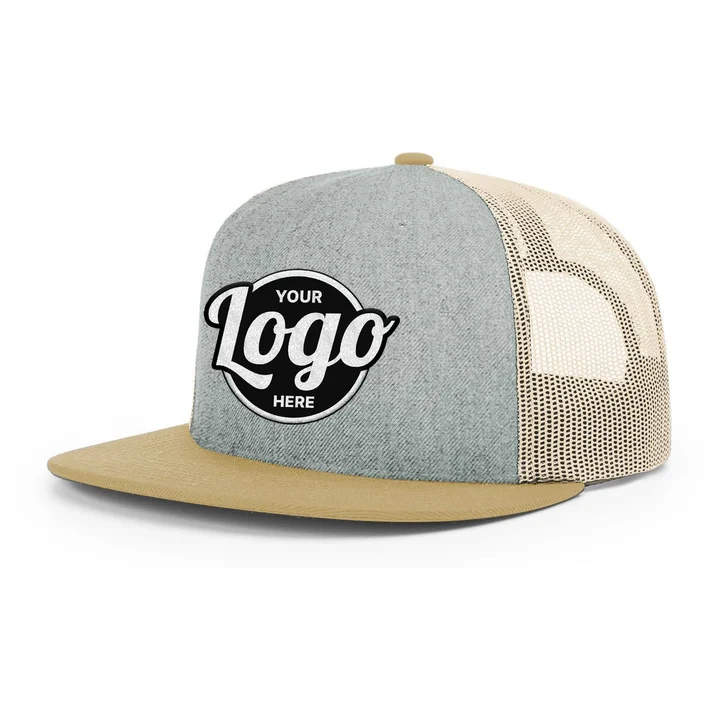 Richardson 511 Trucker-Mütze aus Wollmischung mit flachem Schirm, individuell bestickt, 6-Panel-Mesh-Snapback-Kappe 1