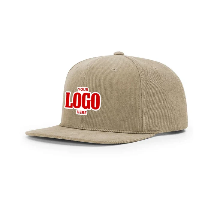 Custom Embroidered Richardson 253 Timberline Corduroy Cap, Snapback Flat Bill Hat 1