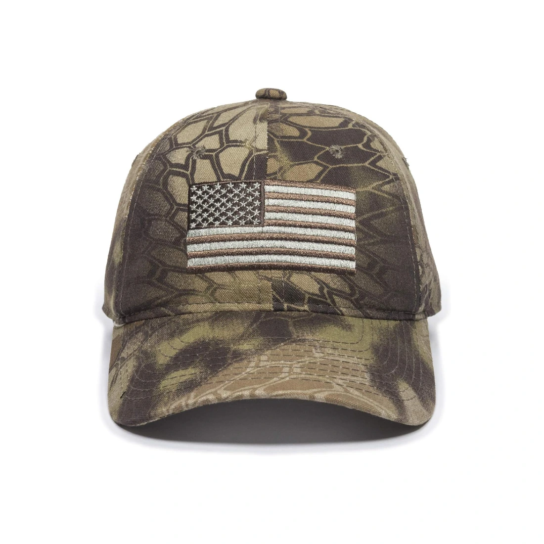 Custom Outdoor Camouflage embroidered American Flag Baseball Cap 1