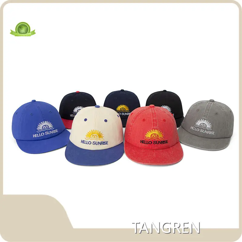 Black Flat Bill Snapback - - TANGREN-1 1