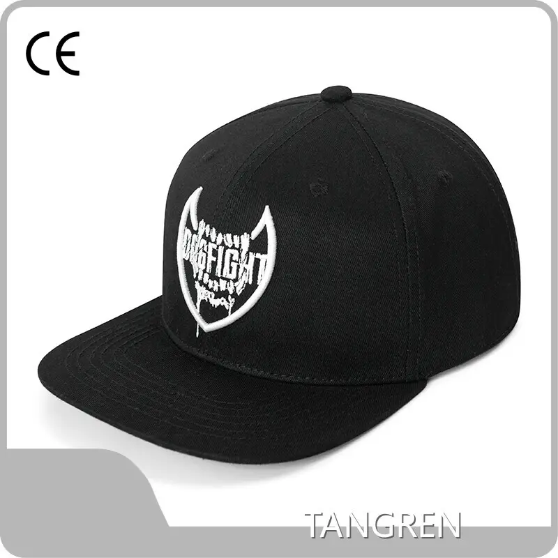 Black Flat Bill Snapback by TANGREN-2 1