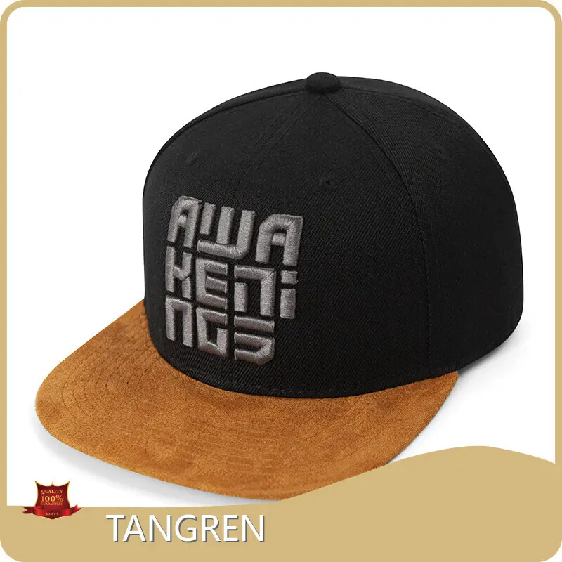 Black Flat Bill Snapback by TANGREN-3 1