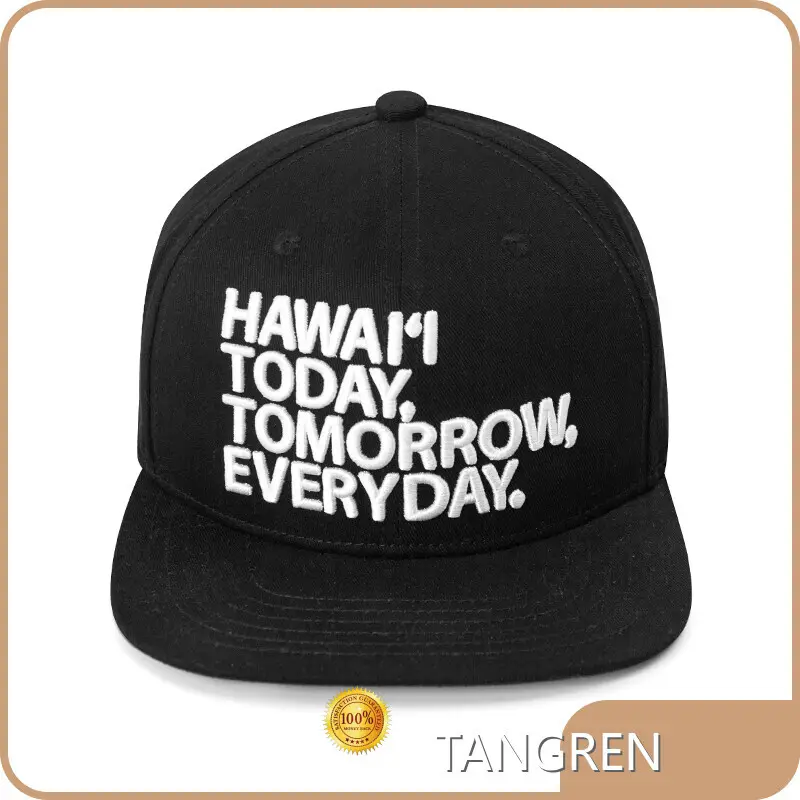 Black Flat Bill Snapback by TANGREN-4 1