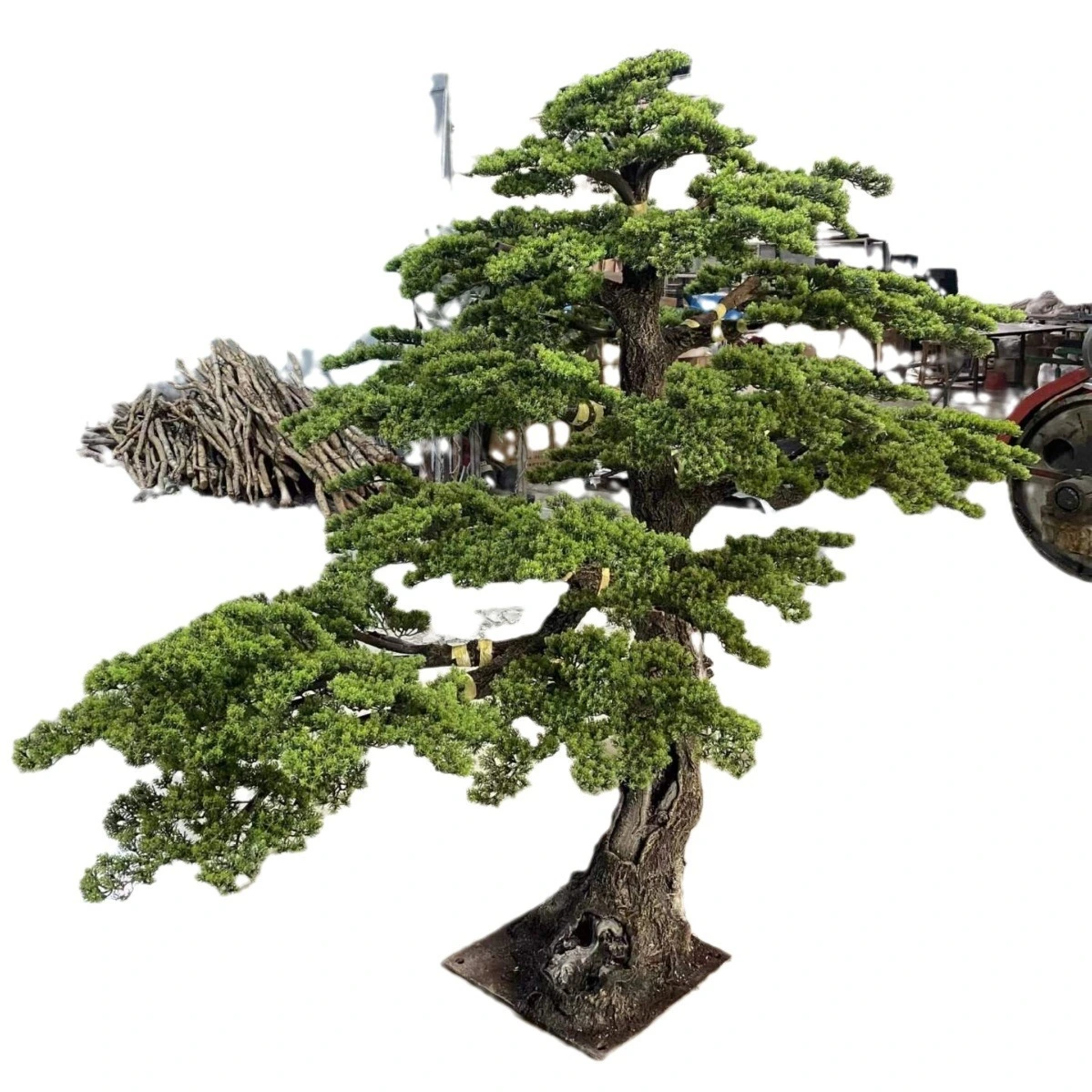 Simulation de pin accueillant Podocarpus décoration intérieure aménagement paysager beauté pin grand hôtel paysage faux ornements d'arbre 1