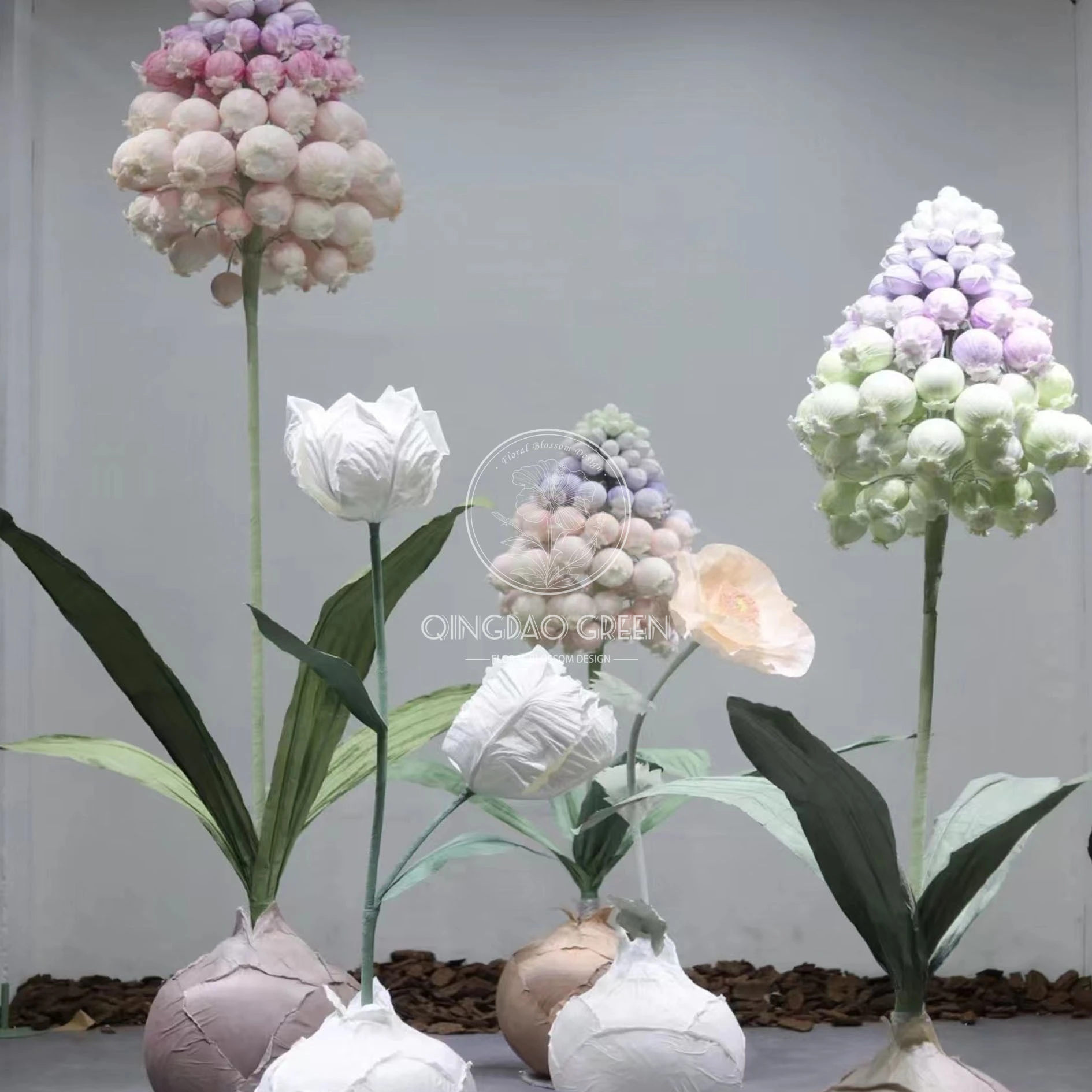 Large Simulation Crepe Paper Flower Hyacinth Wedding Decoration
