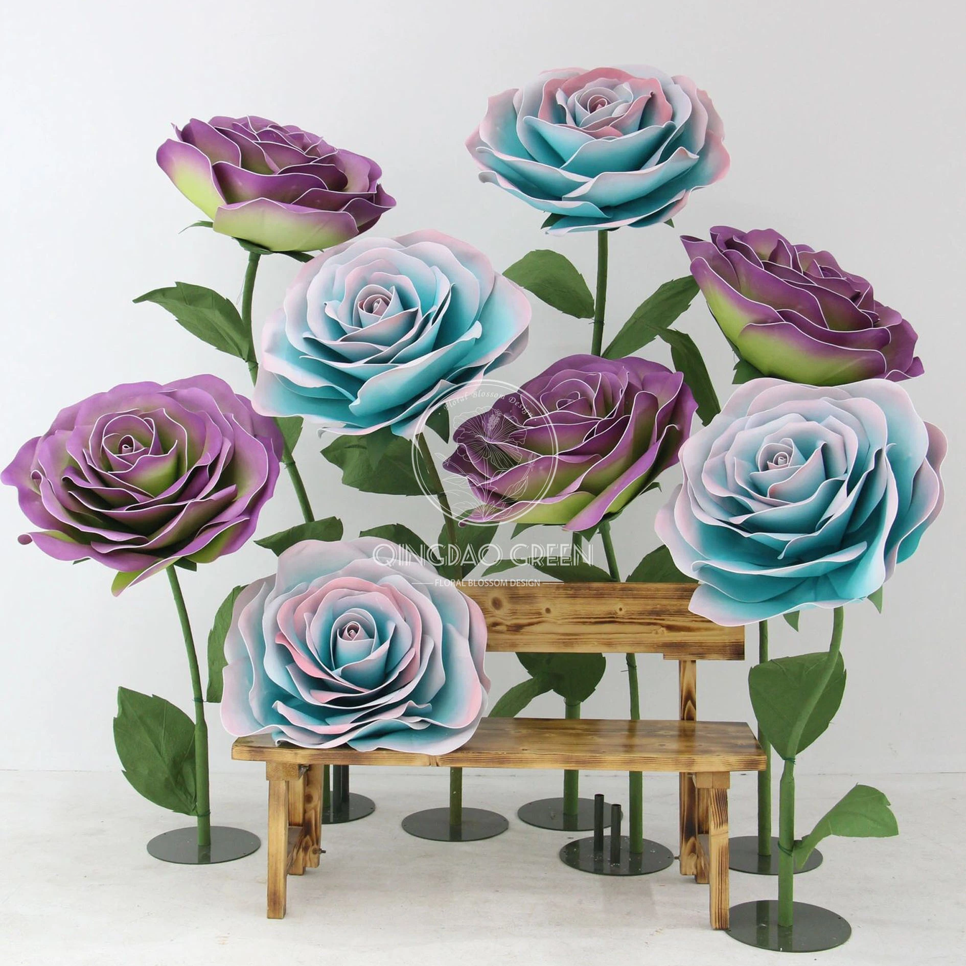 Handmade Standing Flannel Artificial Giant Peony Flower