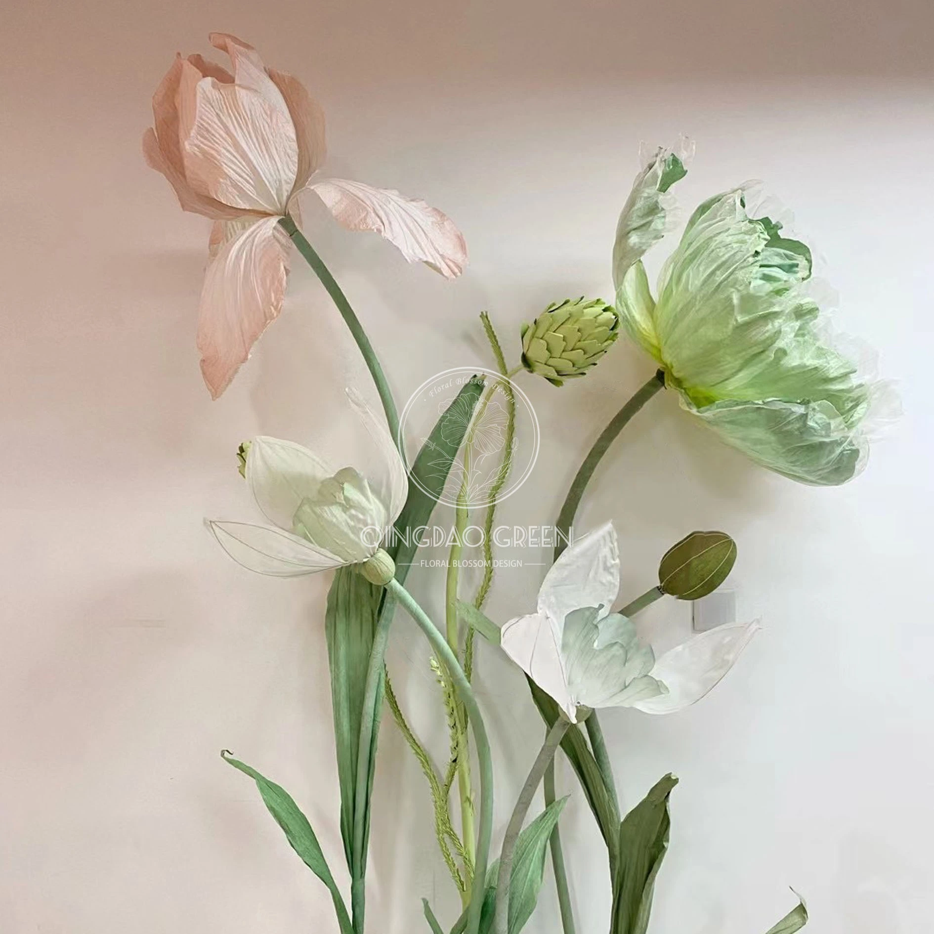Paper artificiel artificiel Fleurs géantes de fleur de pavot