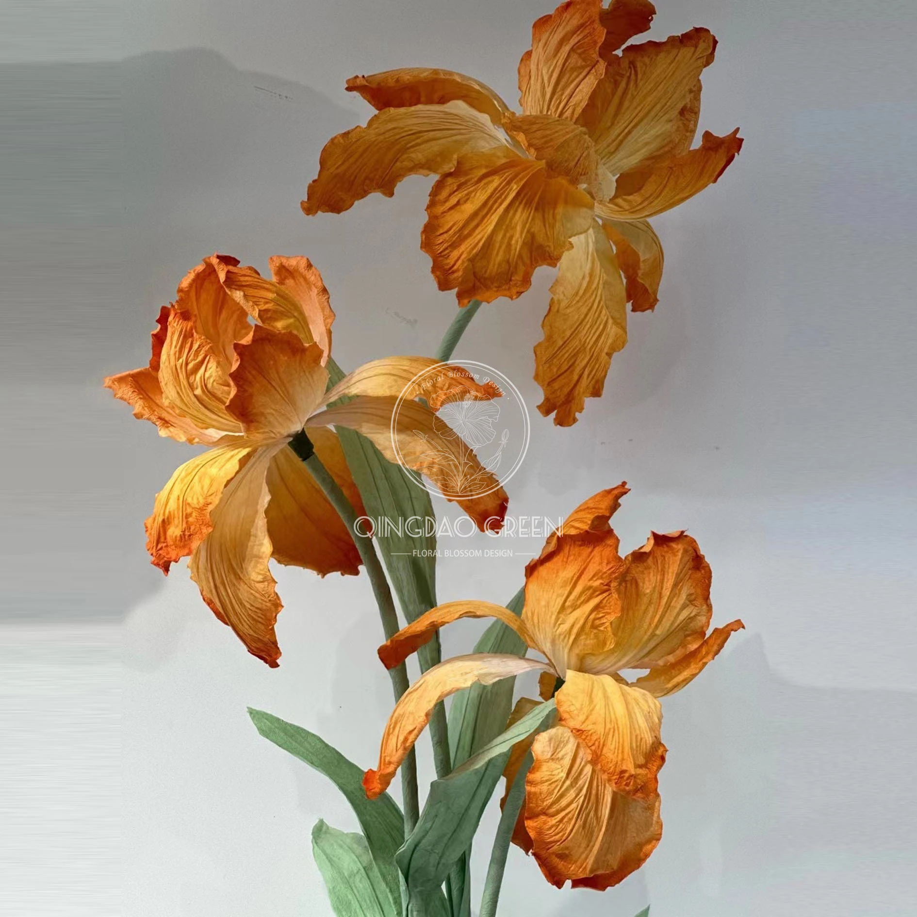 NEW Design Handmade Crepe Paper Giant Iris Flower
