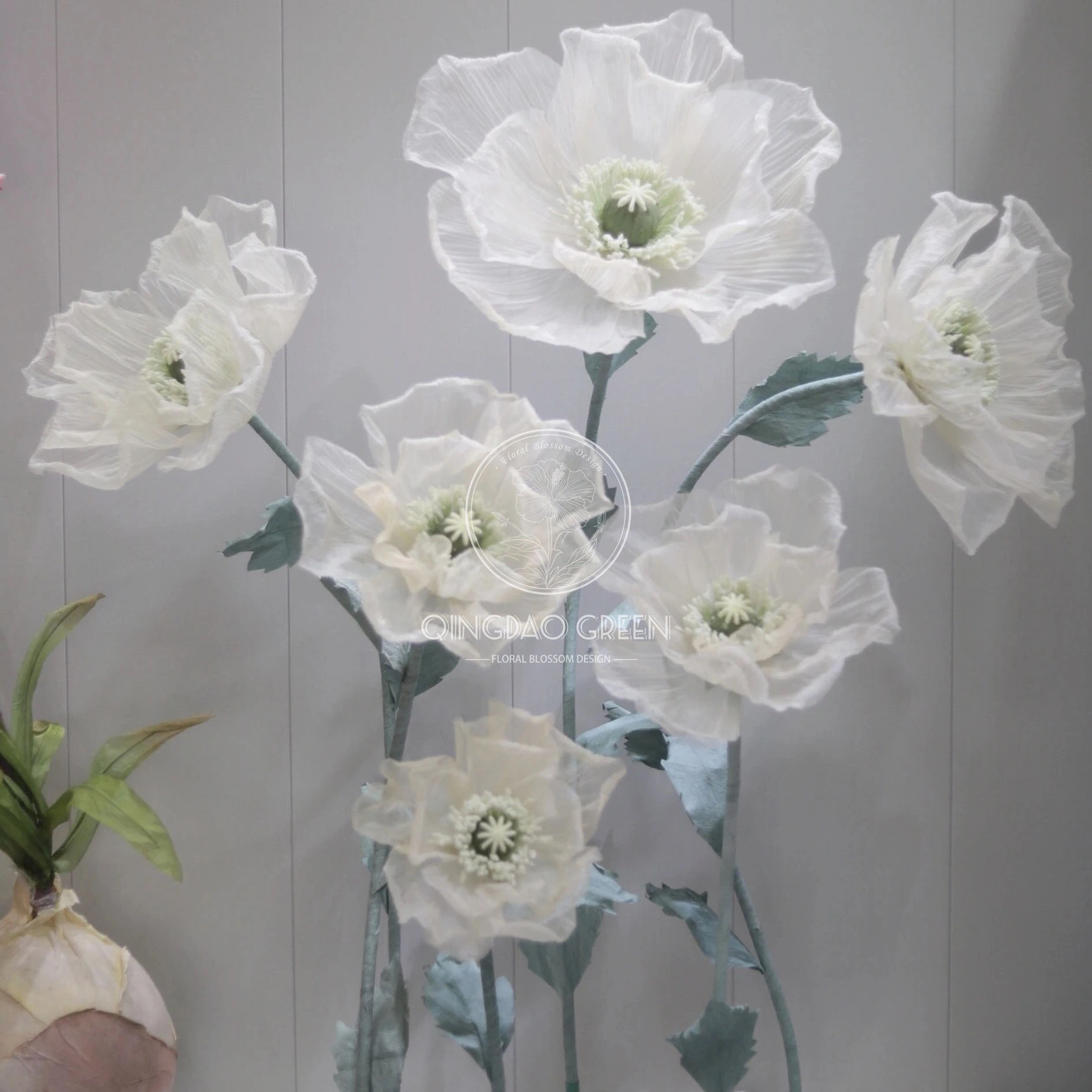 Customized Wedding Decor Photo Props Silk Giant Artificial poppy Flower