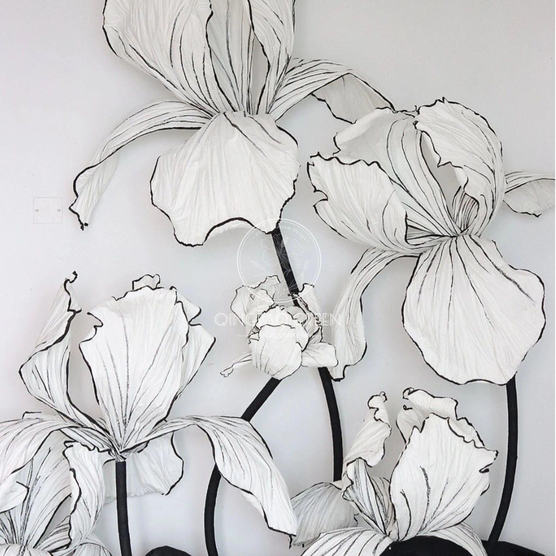 High Quality Handmade Paper Flowers Artificial Giant Iris