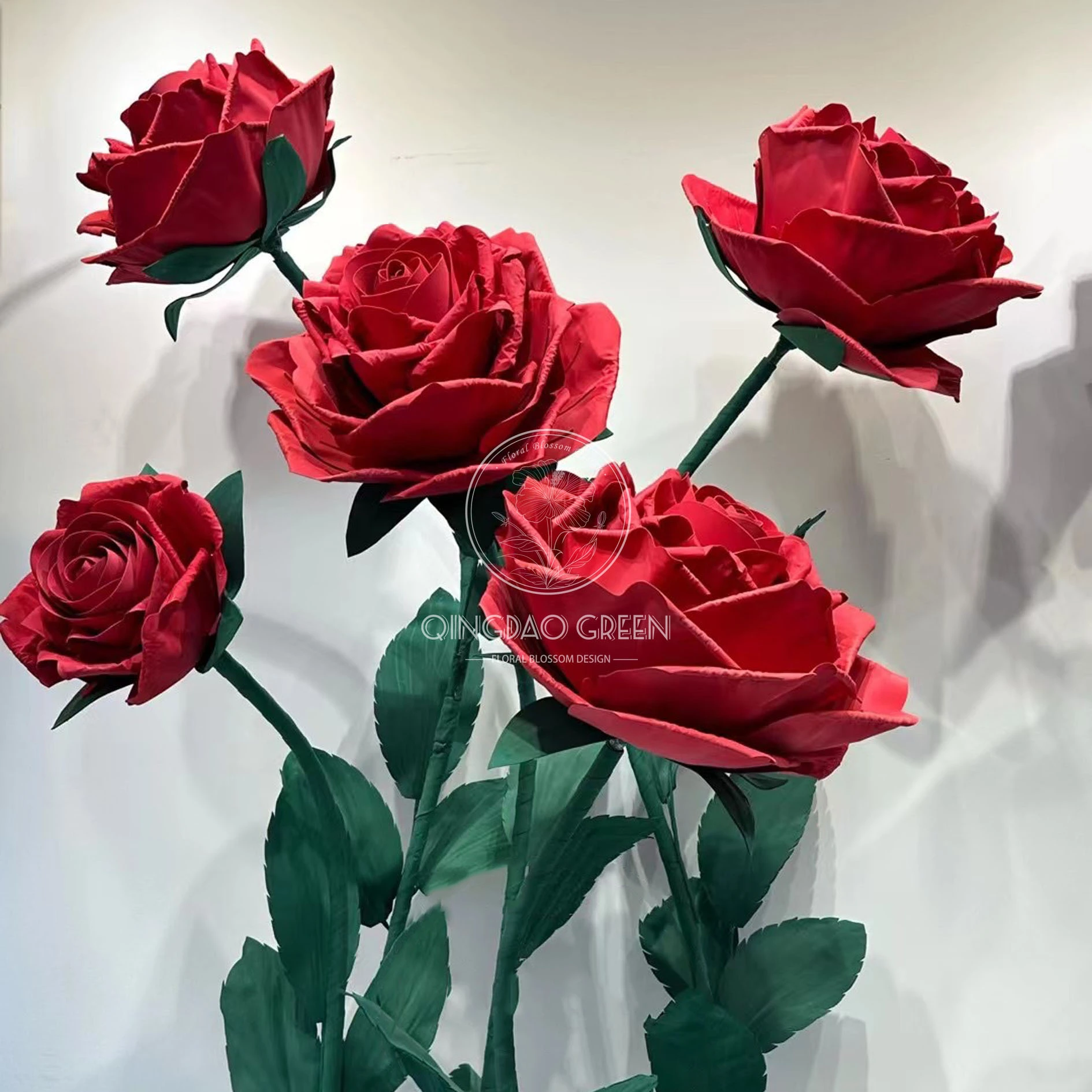 Wholesale Oversize Paper Flowers Standing Stem Giant Rose Paper Flower